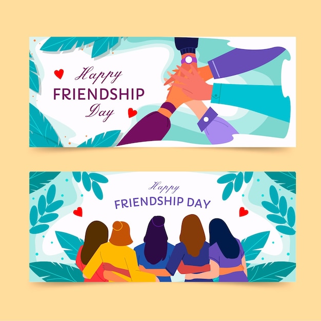 Set di banner di giornata internazionale dell'amicizia
