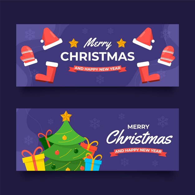 Set di banner di natale piatto