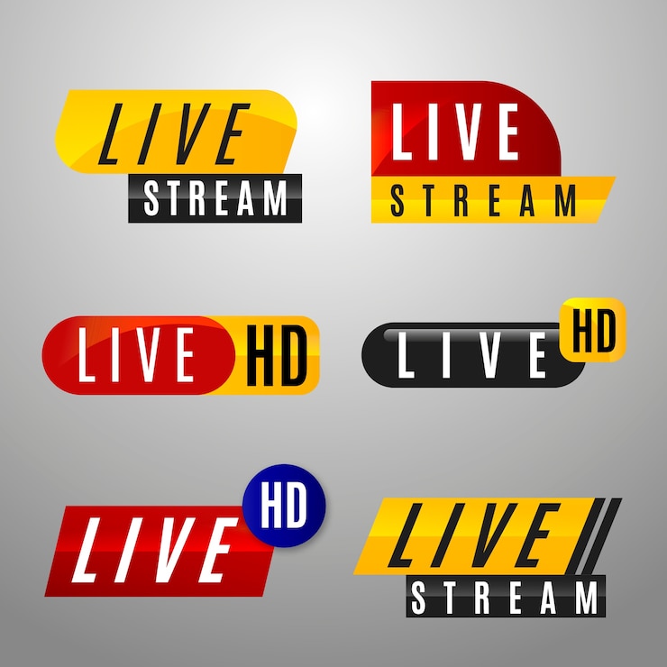 Vettore gratuito set di banner di notizie in diretta streaming