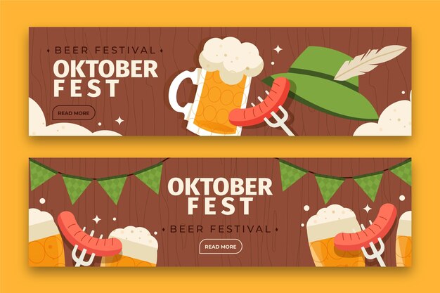 Set di banner orizzontali dell'Oktoberfest