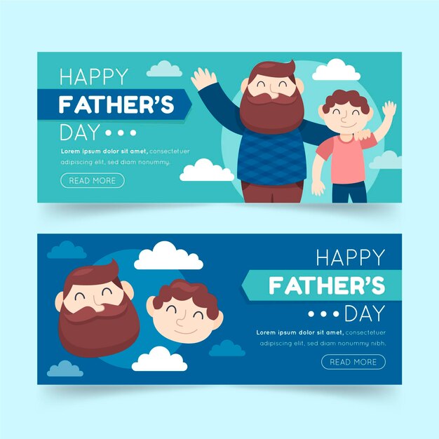 Set di banner piatto festa del papà