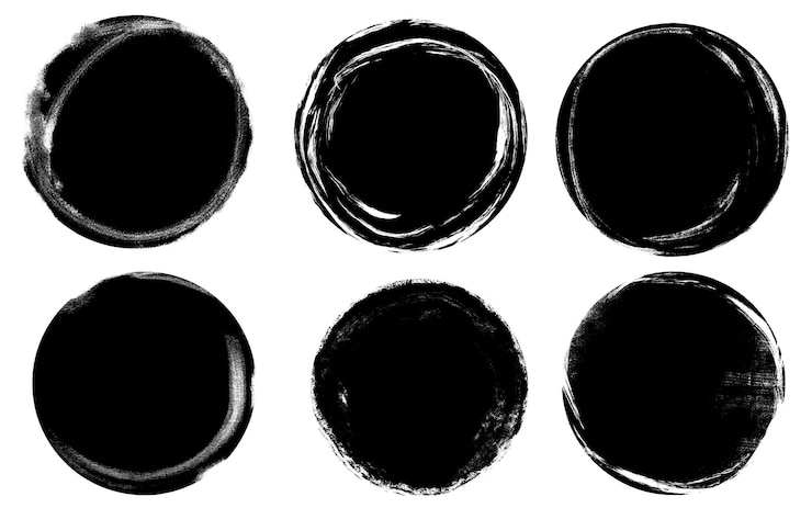 Vettore gratuito set di banner texture grunge arrotondato