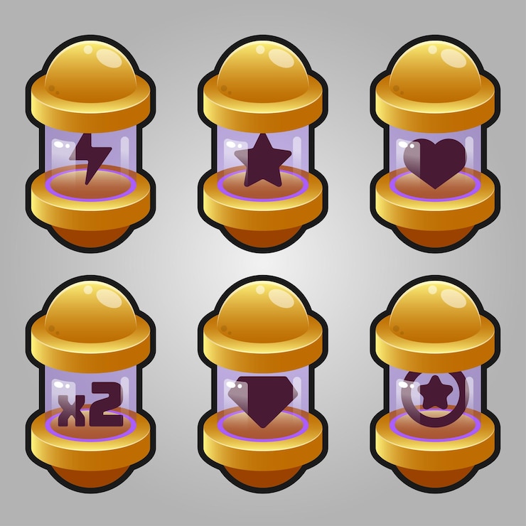Vettore gratuito set di booster di capsule di gioco