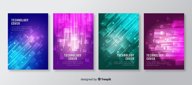 Set di brochure in stile tecnologia