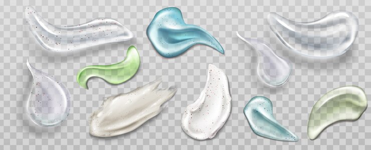 Vettore gratuito set di campioni per strofinare e strofinare il gel.