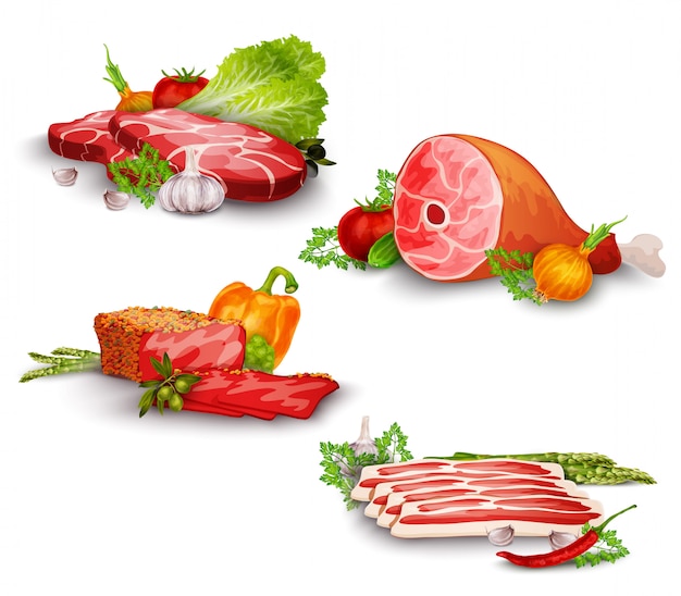 Set di carne con verdure