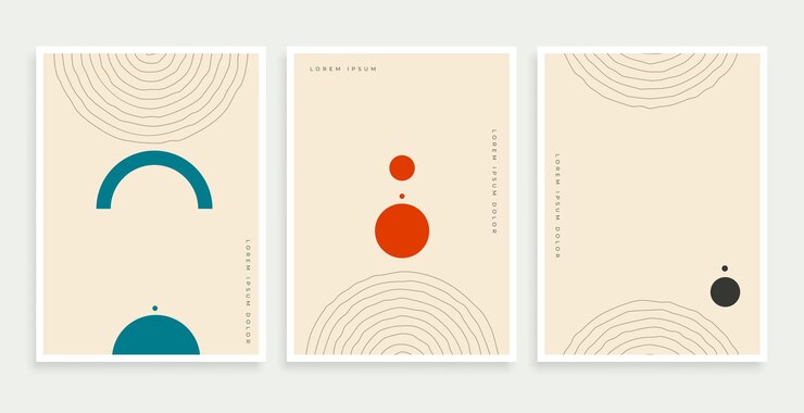 Vettore gratuito set di carta da parati contemporanea boho astratta per il tocco nordico