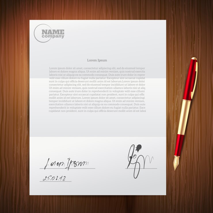 Vettore gratuito set di carta penna business