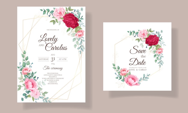 Set di carte invito matrimonio floreale bella fioritura