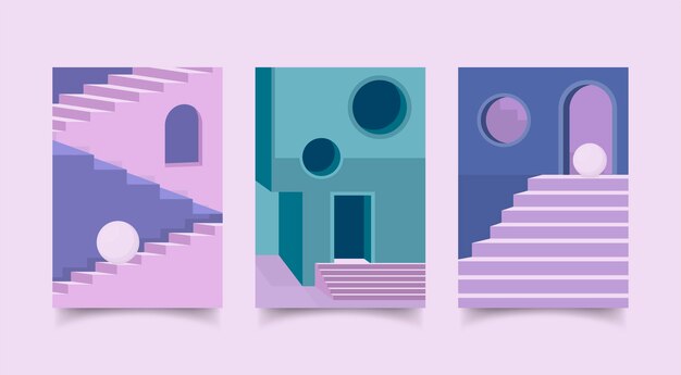 Set di copertine di architettura minimale