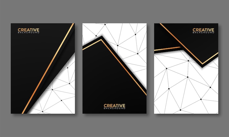 Vettore gratuito set di copertine moderne in bianco e nero