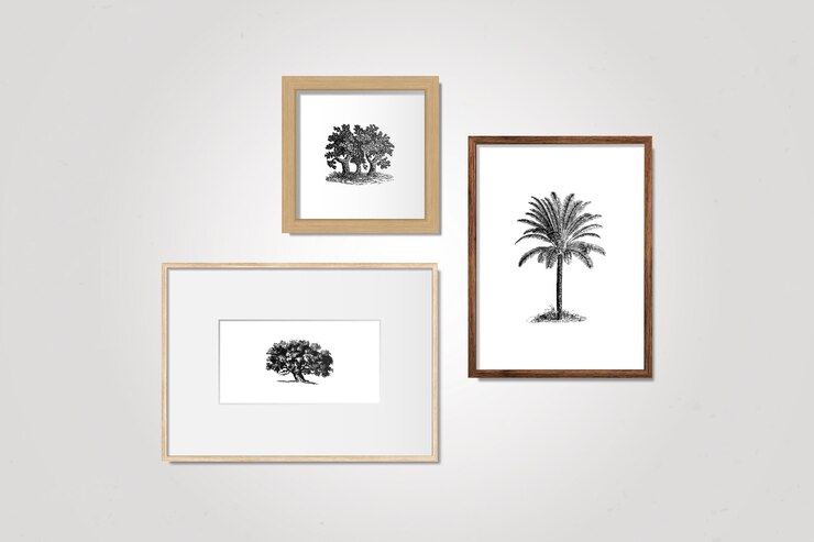 Vettore gratuito set di cornici per gallerie