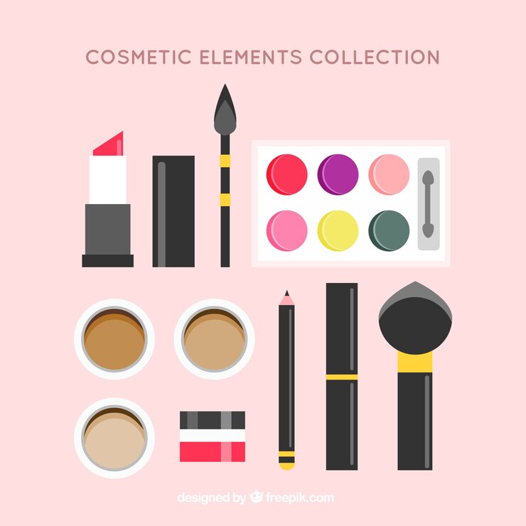 Vettore gratuito set di cosmetici