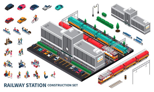 Set di costruzioni per stazioni ferroviarie