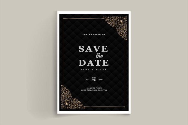 Set di design per biglietti d'invito di nozze di lusso