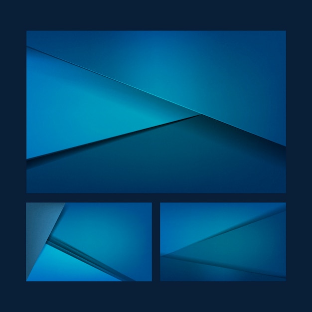 Set di disegni di sfondo in blu
