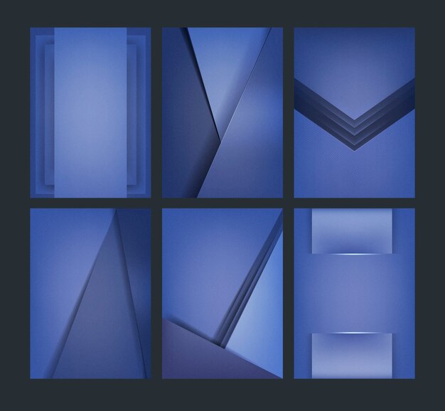 Set di disegni di sfondo in blu