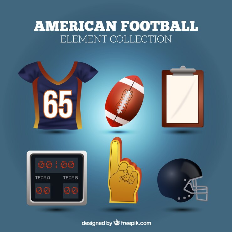 Vettore gratuito set di elementi di football americano