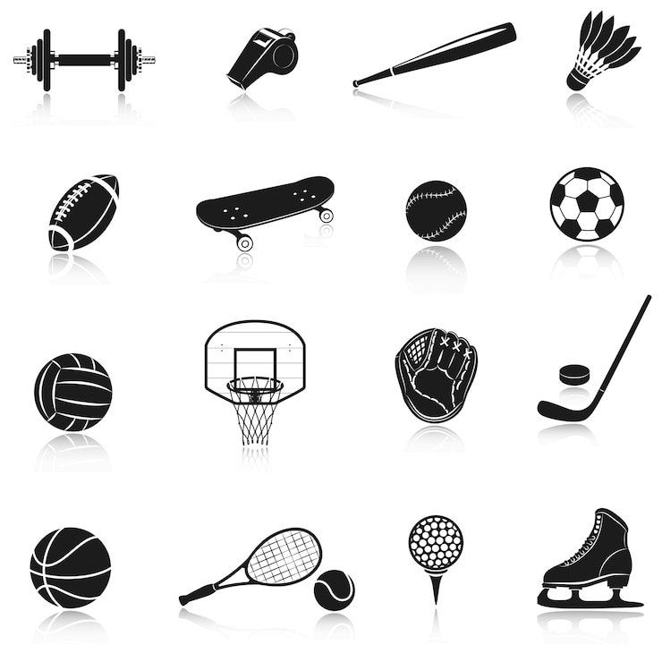 Vettore gratuito set di equipaggiamento sportivo