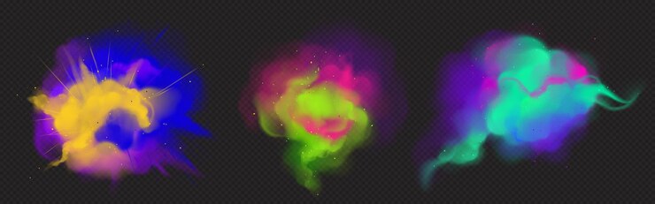 Vettore gratuito set di esplosione di polvere colorata