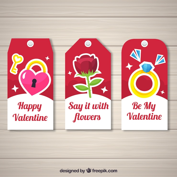 Vettore gratuito set di etichette di san valentino