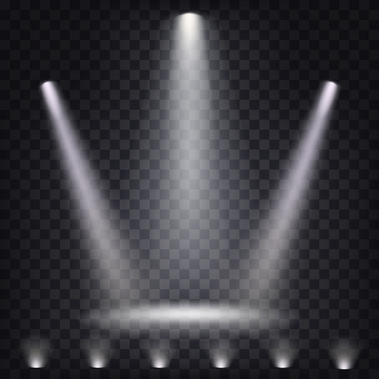 Vettore gratuito set di faretti scenici vettoriali