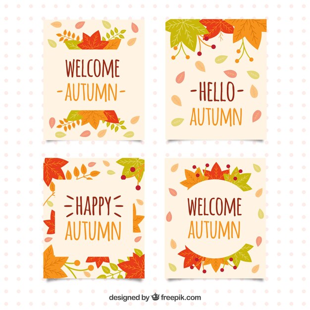 Set di felici carte di autunno