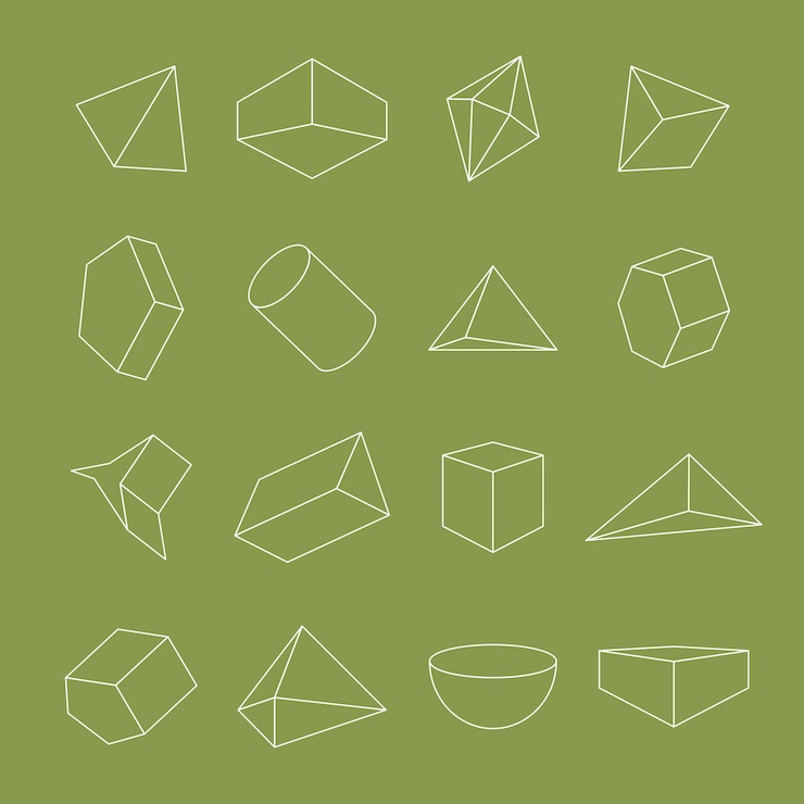 Vettore gratuito set di forme geometriche minimali su sfondo verde