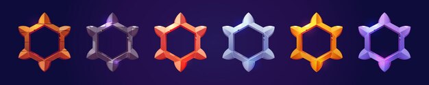 Set di frame avatar di gioco su sfondo scuro