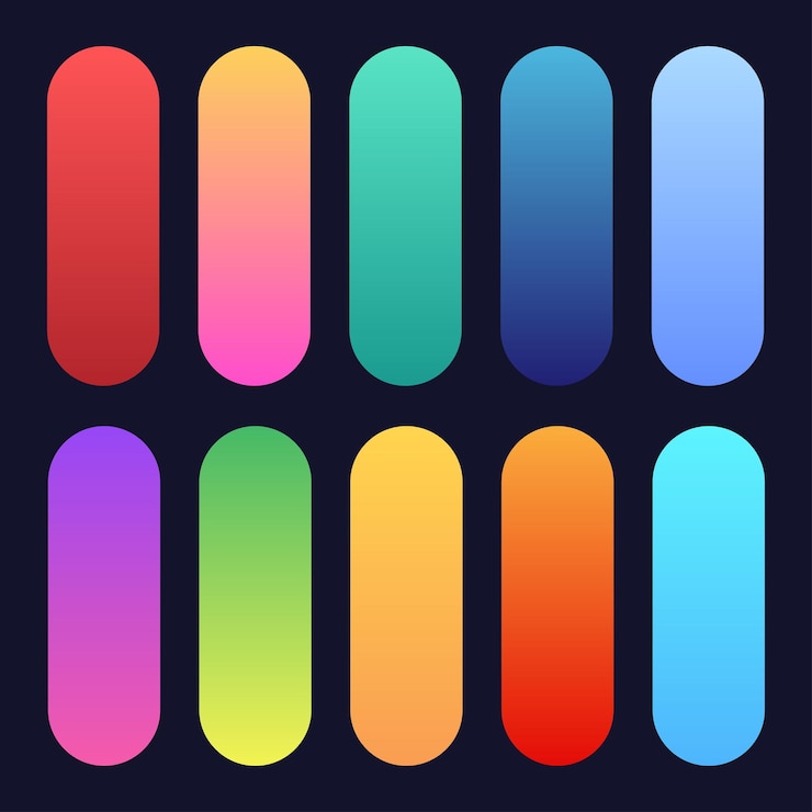 Vettore gratuito set di gradienti multicolori