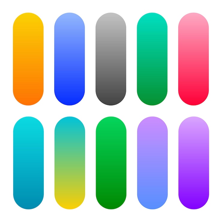 Vettore gratuito set di gradienti multicolori