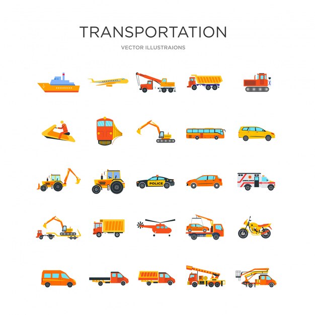 Set di icone di trasporto
