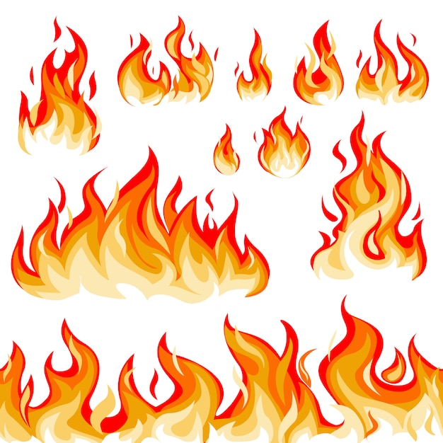 Set di illustrazione di fiamma