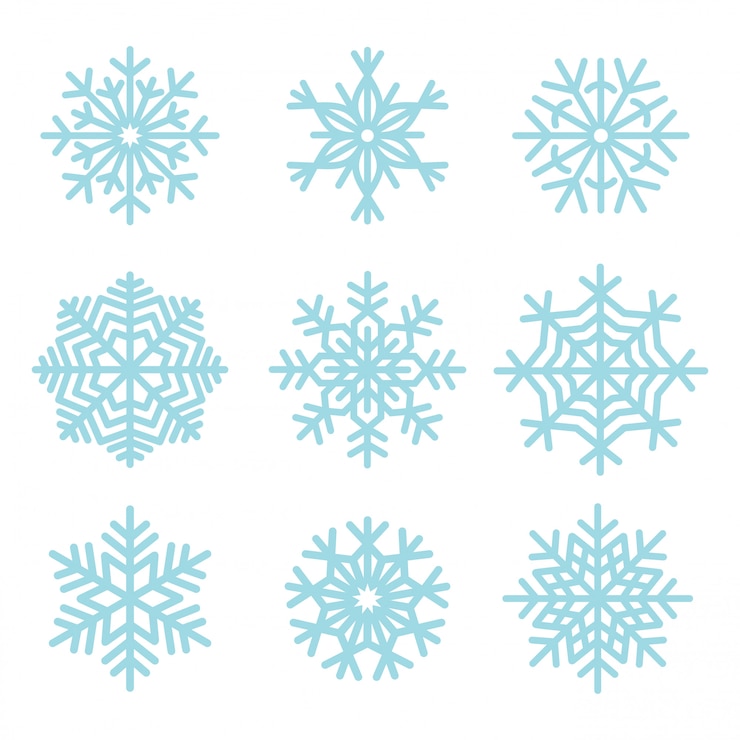 Vettore gratuito set di illustrazione di fiocchi di neve