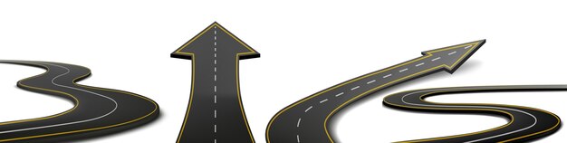 Set di illustrazioni realistiche di forme stradali