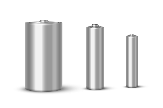 Set di illustrazioni realistiche per batterie