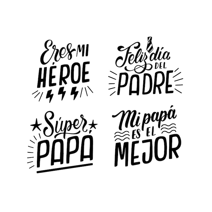 Vettore gratuito set di lettere dia del padre