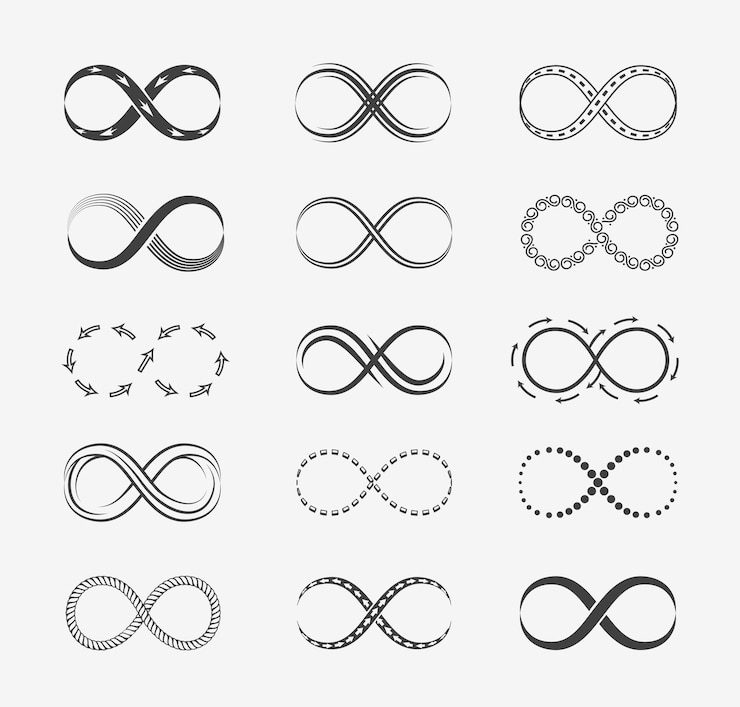 Vettore gratuito set di linee infinito.