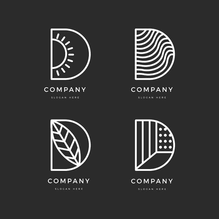 Vettore gratuito set di loghi diversi d design piatto