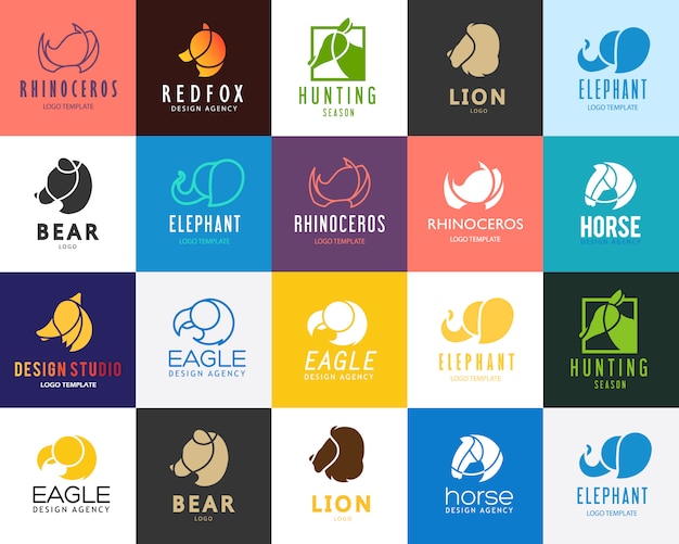 Set di logo di animali.