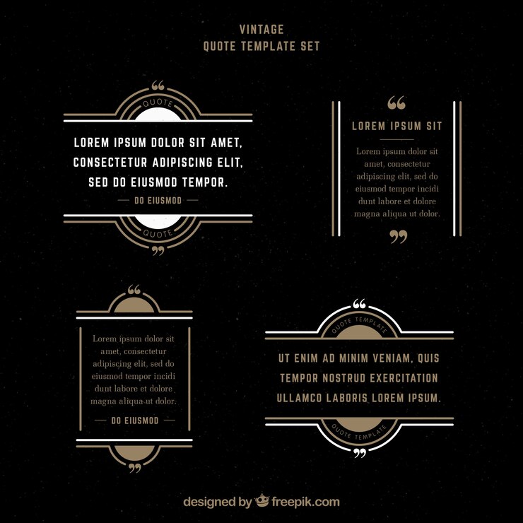Vettore gratuito set di modelli quote quotidiane con cornici