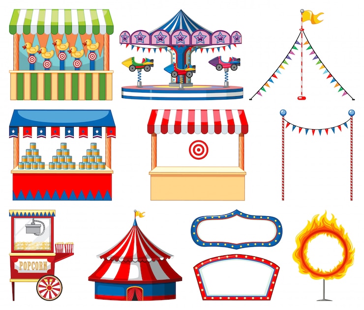 Vettore gratuito set di oggetti da circo