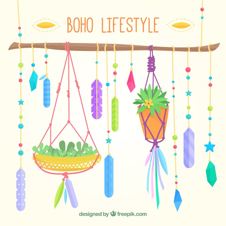 Vettore gratuito set di ornamenti boho