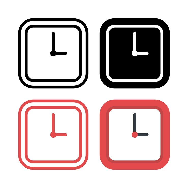 Vettore gratuito set di orologi quadrati