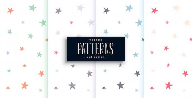set di pattern di stelle colorate
