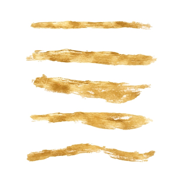 Set di pennellate d'oro fatte a mano