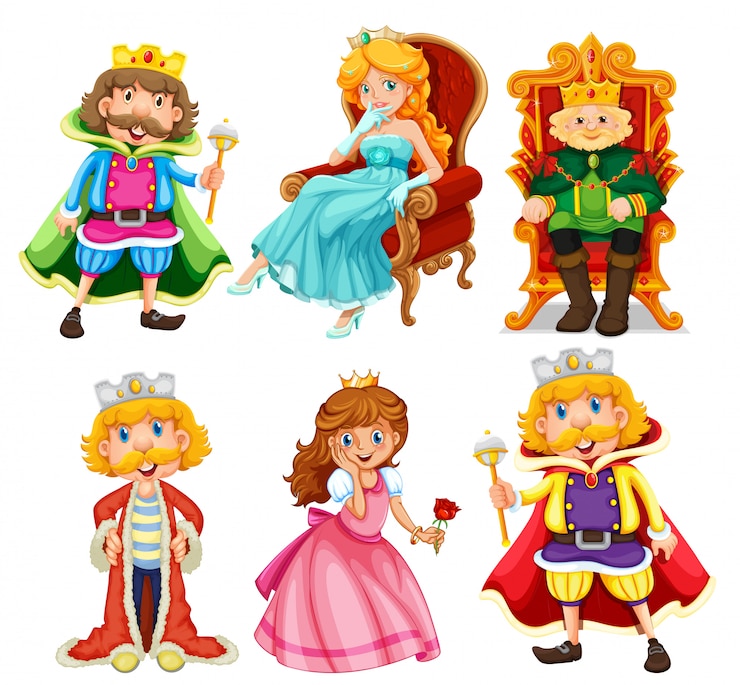 Vettore gratuito set di personaggio dei cartoni animati di fantasia