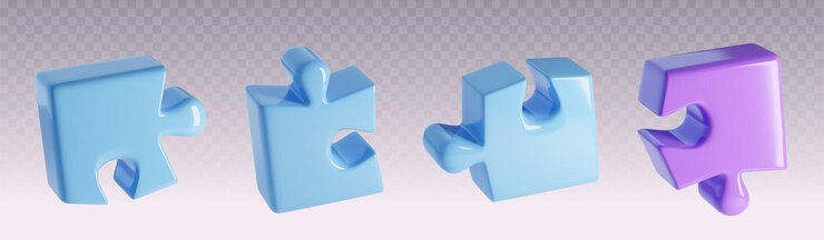Vettore gratuito set di pezzi di puzzle 3d