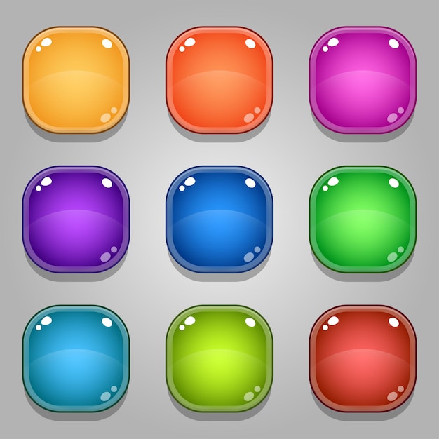 Set di pulsanti di gioco colorati