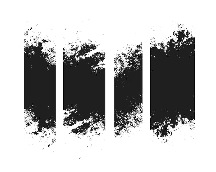 Vettore gratuito set di quattro banner con texture a tratto sporco e in difficoltà